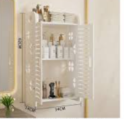 estante de baño de 3 niveles con puerta